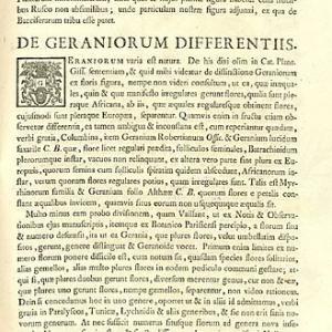 Dillenius' introduction of concept of Pelargonium, in Hortus Elthamensis, 1732