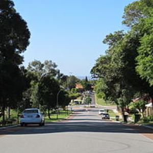 Davilak Street, Como, Perth, Australia, looking east.